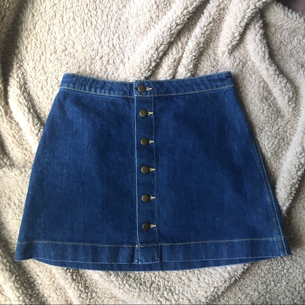 American Apparel Denim Button Skirt